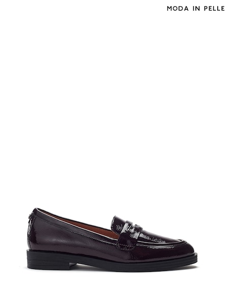 Moda in Pelle Red Fumia Flexible Outsole Penny Loafers (G59995) | £79