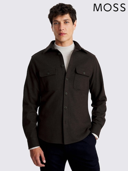 MOSS Brown Knit Overshirt (G60071) | £90