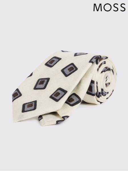 MOSS Natural Bottinelli  Wool Square Tie (G60079) | £40