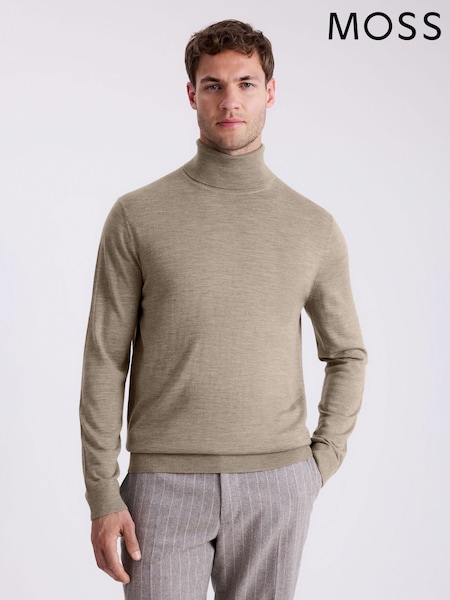 MOSS Natural Merino Blend Roll Neck Jumper (G60103) | £60