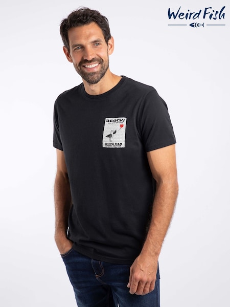 Weird Fish Black Beaksy Back Print Artist T-Shirt (G60122) | £28