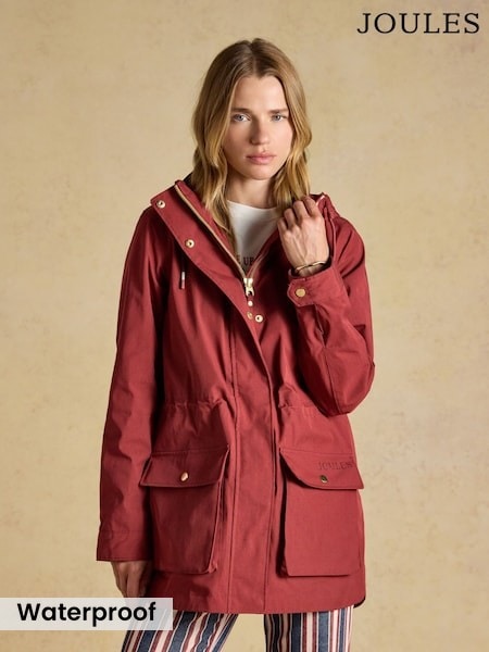 Rust Red - Joules Portwell Waterproof Raincoat With Hood