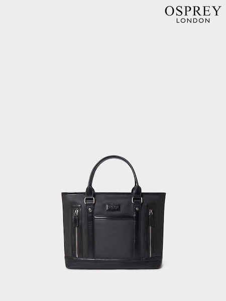 Osprey London Black The Frontline Small Waxed Canvas & Leather Workbag (G60228) | £145