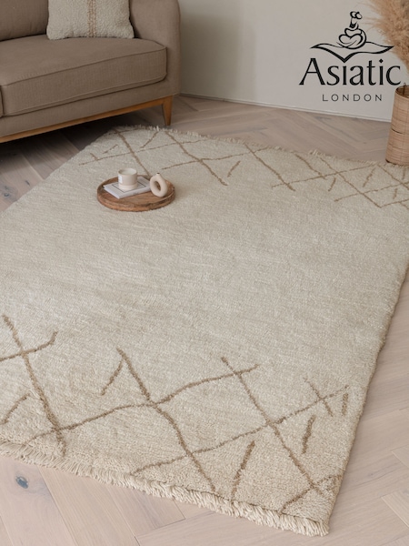 Asiatic Rugs Natural Or Sand Azera Berber Crosshatch Rug (G60395) | £149 - £429
