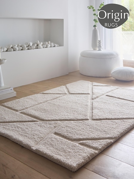 Origin Rugs Cream Stack Rug (G60411) | £140 - £390