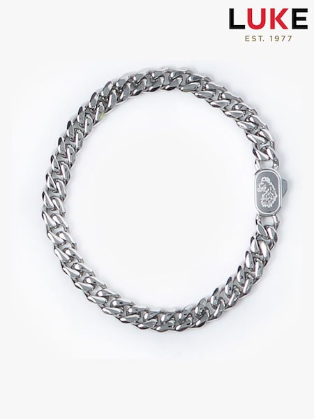 Luke 1977 Silver Tone Cuban Stainless Steel Bracelet (G60634) | £35