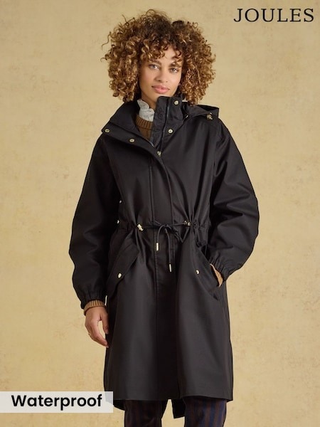 Black - Stormwell Waterproof Longline Raincoat With Hood