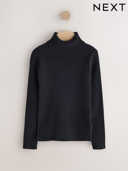 Black - Roll Neck Jumper (3-16yrs)
