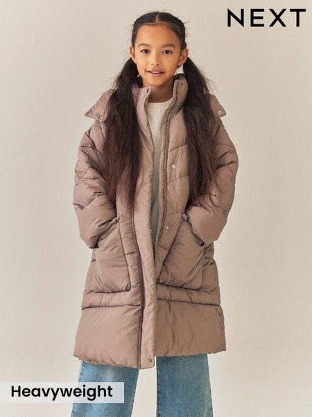 Mink Brown - Shower Resistant Faux Fur Lined Padded Coat (3-16yrs)