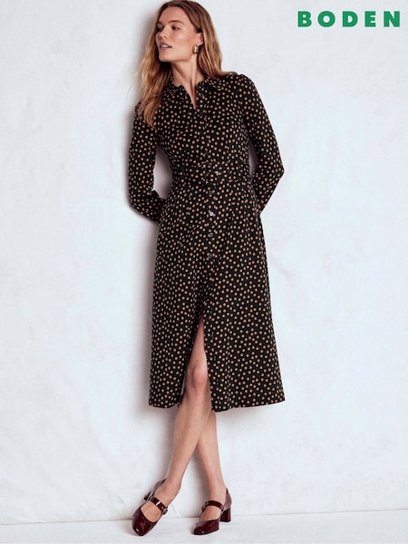 Boden Black Anita Long Sleeve Shirt Dress (G60931) | £149