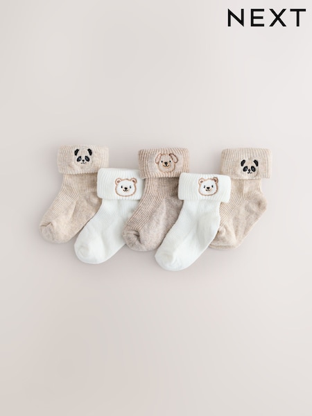 Neutral Character - Roll Top Baby Socks 5 Pack