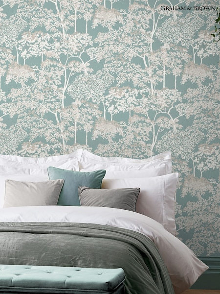 Graham & Brown Duck Egg Idyll Tree A4 Wallpaper Sample (G61069) | £1