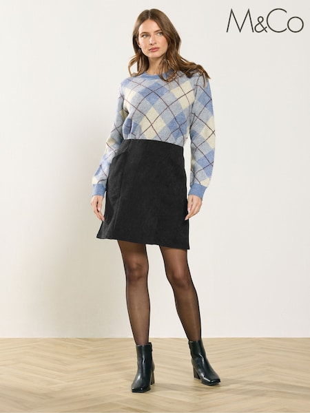 M&Co Black Pocket Cord Skirt (G61213) | £30