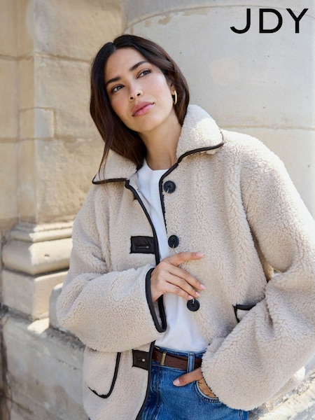 JDY Grey Sherpa Jacket (G61409) | £55