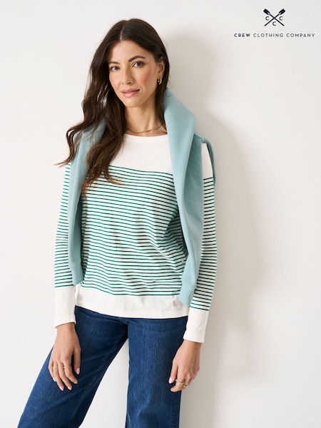Crew Clothing Green Cotton Cassandra Top (G61425) | £35