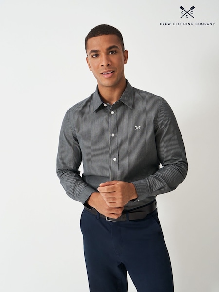 Crew Clothing Blue Classic-Fit  Pinstripe Poplin Shirt (G61435) | £59