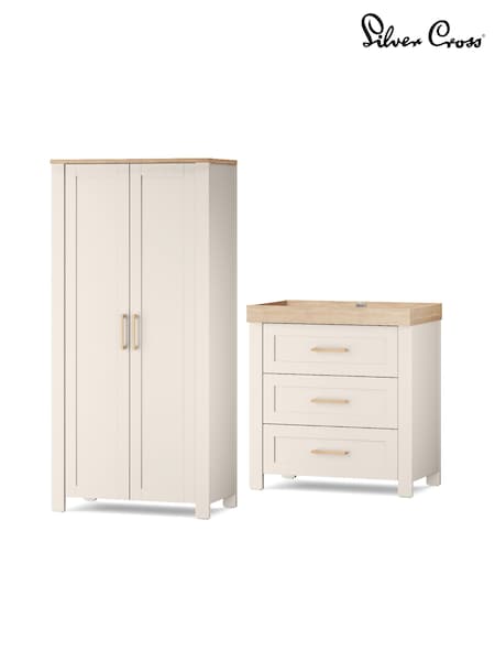 Silver Cross Natural Seville Dresser and Wardrobe (G61487) | £675