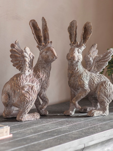One.World Natural Lockton Pair of Flying Hares (G61497) | £125
