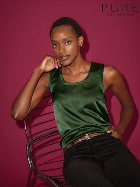 Pure Collection Silk Front Jersey Vest (G61773) | £85