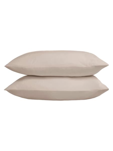 The Linen Consultancy Latte TLC 5 Star Hotel Concept 250TC Cotton Percale Stan Pillowcase Pair (G61821) | £20