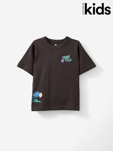 Cotton On Black Jonny Short Sleeve Graphic Print T-Shirt (G61889) | £12