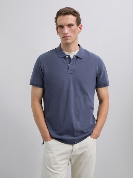 Scalpers Blue Basic Skull Polo Shirt (G62054) | £70
