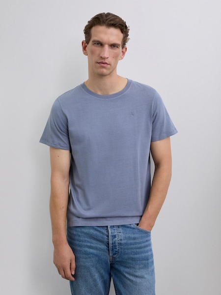 Scalpers Blue Embroidered Skull T-Shirt (G62057) | £40