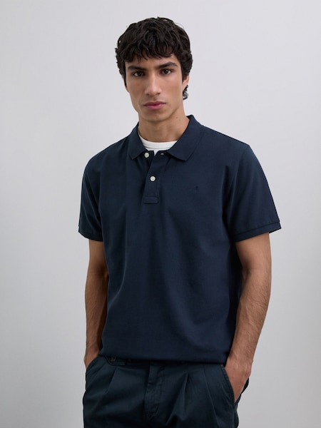 Scalpers Blue Marl Basic Skull Polo Shirt (G62060) | £70