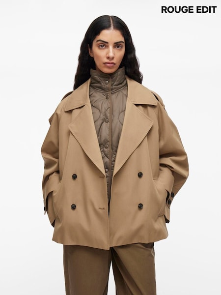 Rouge Edit Short 2-in-1 Trench Brown Coat (G62093) | £180