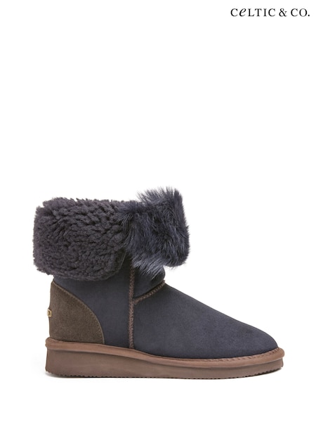 Celtic & Co. Blue Toscana Trim Slipper Boots (G62161) | £170