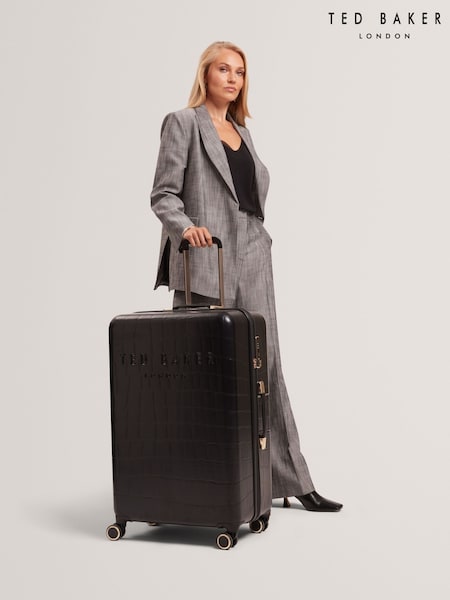 Ted Baker Black Icon Case Croc Large Suitcase (G62269) | £179