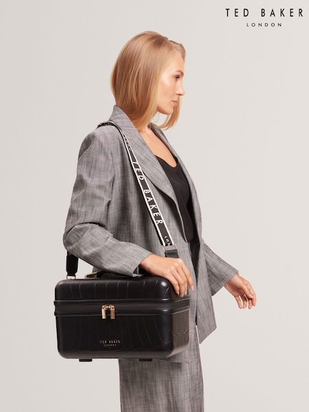 Ted Baker Black Icon Case Croc Vanity Case (G62281) | £79