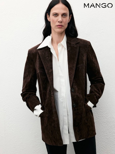 Mango Brown Suede Blazer (G62596) | £150
