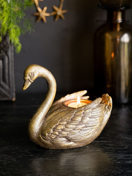 Rockett St George Vintage Style Swan Tea Light Holder