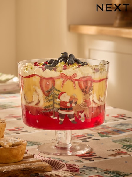 Christmas Santa Glass Trifle Dessert Bowl