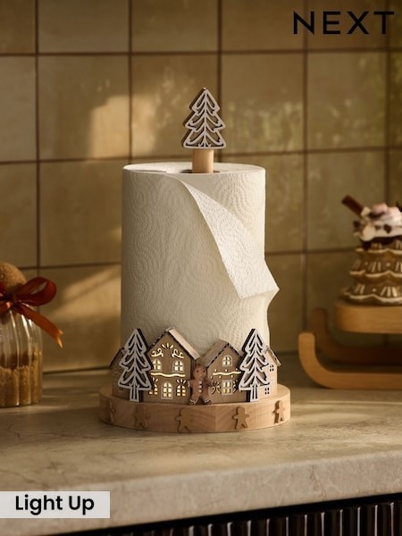 Light Up Christmas Gingerbread Kitchen Roll Holder
