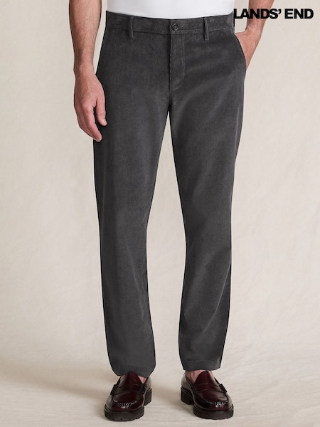 Lands' End Grey Straight Leg Cord Trousers (G62778) | £59