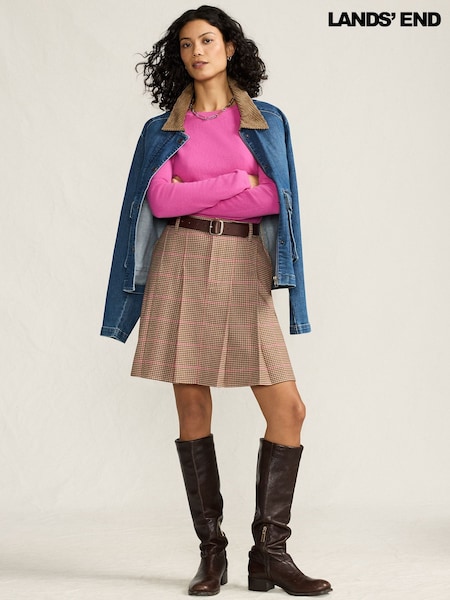 Lands' End Pink Cashmere Crew Neck Jumper (G62783) | £140