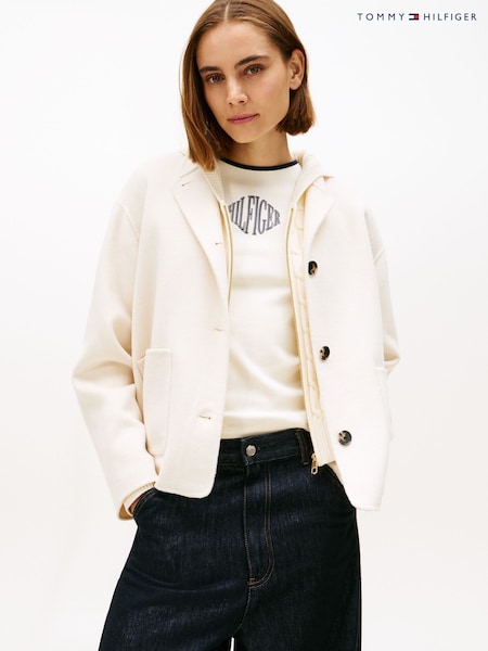 Tommy Hilfiger Nude Double Faced Wool Blend Bomber Jacket (G62923) | £270