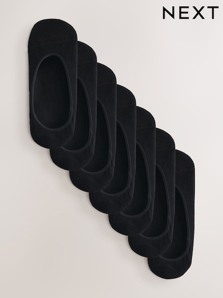 Black Low Cut Invisible Footsie Socks 7 Pack (G62966) | £16