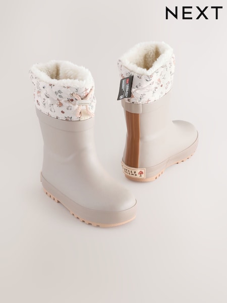 Mocha Brown - Thinsulate Lined Cuff Wellies