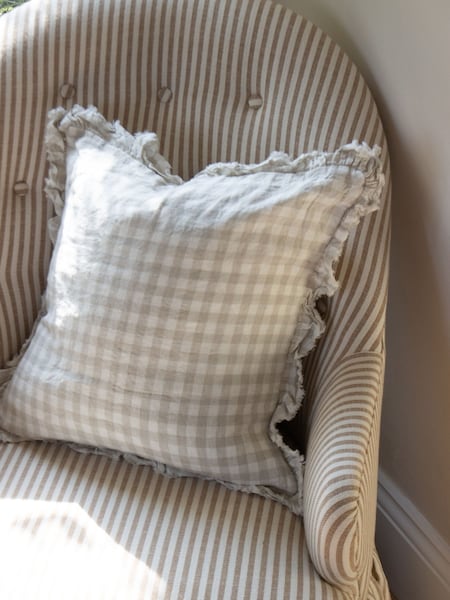 Ellenvale Interiors Natural Hallie Gingham Cushion Cover (G63234) | £25