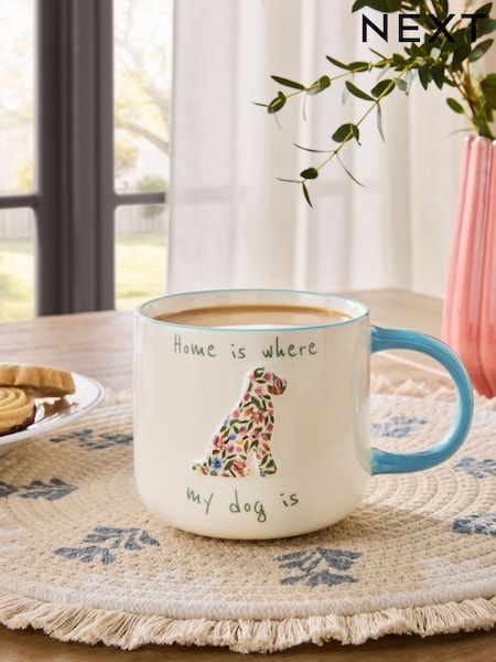 Ceramic Floral Dog Person Mug