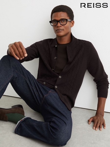 Reiss Chocolate Brown Cardigan (G63458) | £130