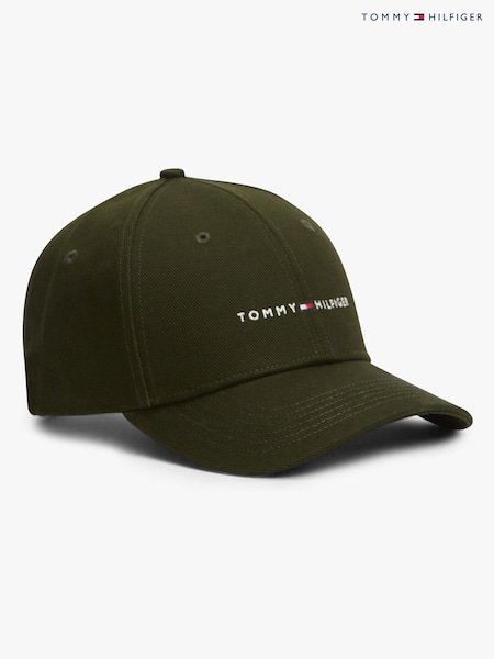 Tommy Hilfiger Green Logo Embroidery Twill Six-Panel Baseball Cap (G63486) | £40