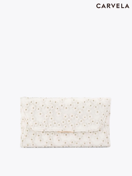 Carvela White Spirit Daisy Clutch Bag (G63550) | £129