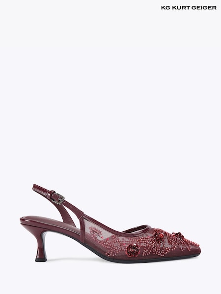 KG Kurt Geiger Red Aria Low Bead Shoes (G63552) | £129