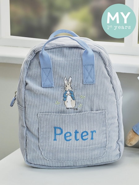 My 1st Years Personalised Peter Rabbit™ Blue Cord Mini Backpack (G63564) | £34