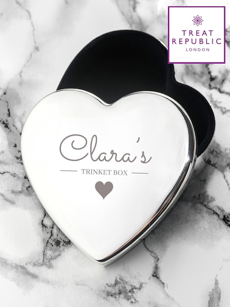Treat Republic Personalised Contemporary Plated Heart Trinket Box (G63733) | £25
