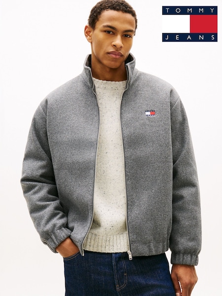 Tommy Jeans Grey Relaxed Wool Padded Jacket (G63891) | £180